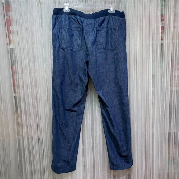 Talbots Pull On Chambray Pants Size Womens 12 Drawstring Comfy Beachy - Picture 4 of 12